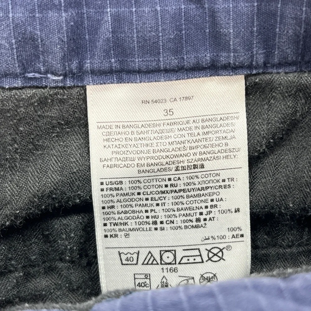Banana Republic Shorts Men 35 Navy Blue Plaid Ripstop Chino Casual Preppy Summer